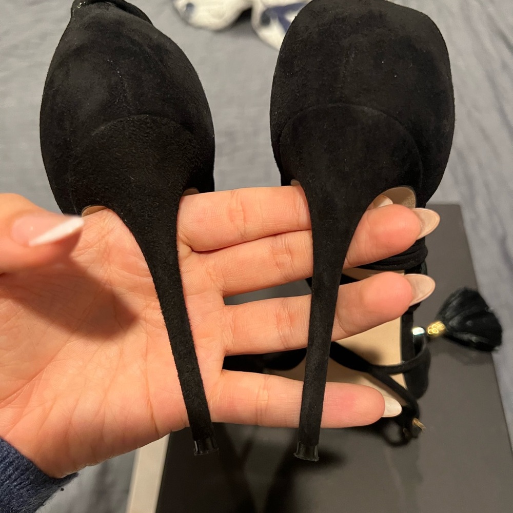 Dolce & Gabbana Black Heels with Tassels and Ankle Strap - Picture 10 of 16